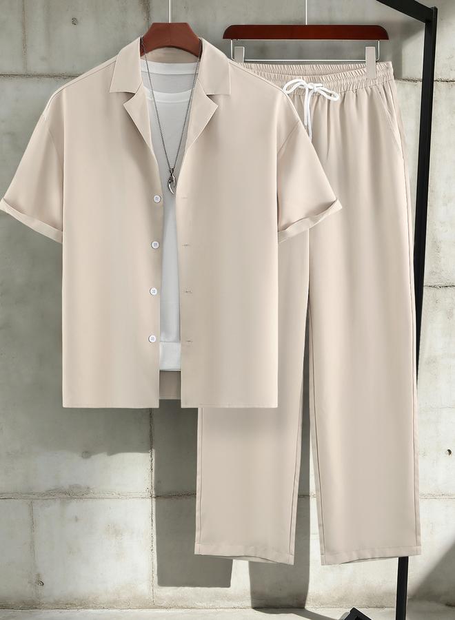 Take Two Men Short Sleeve Shirt and Pocket Detail Pants Co-Ords - Image 1